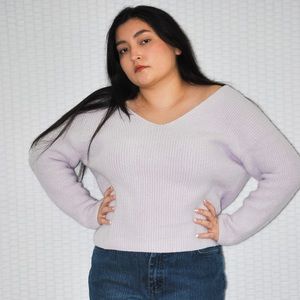 Light purple off the shoulder sweater H&M